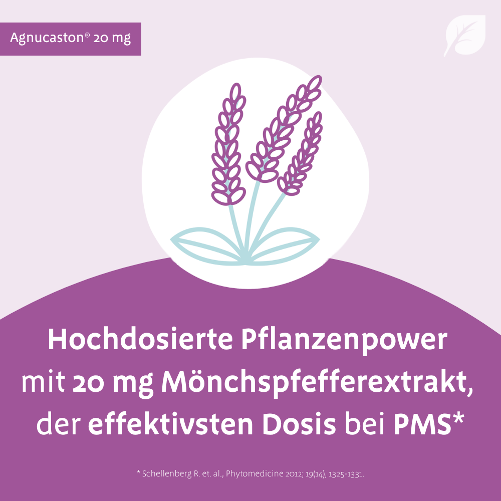 Agnucaston® 20 mg - hochdosierte Pflanzenpower mit 20 mg Mönchspfeffer, der effektivsten Dosis bei PMS*