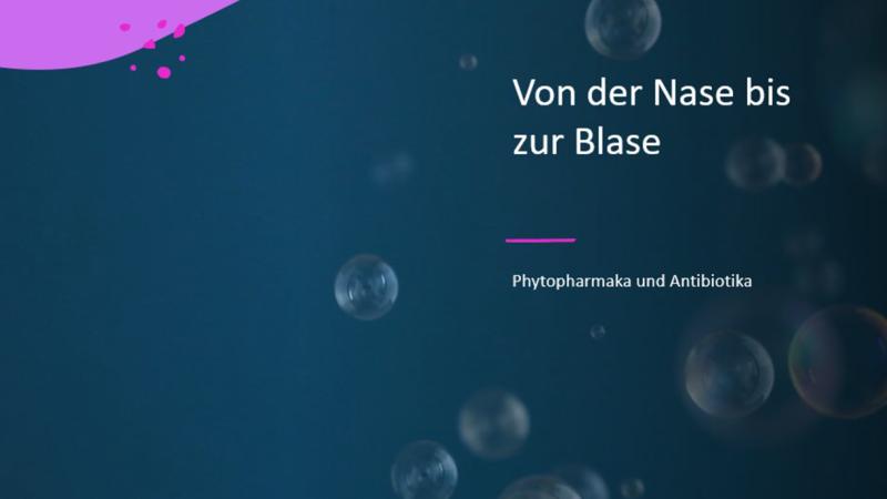 Blauer Hintergrund mit Titel "Von der Nase bis zur Blase"
