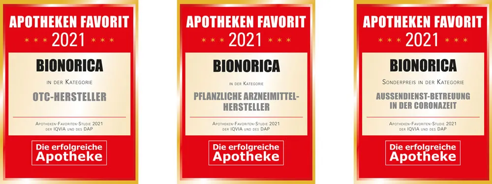 „Apotheken Favorit“ 2021: Dreifach-Sieg für Bionorica