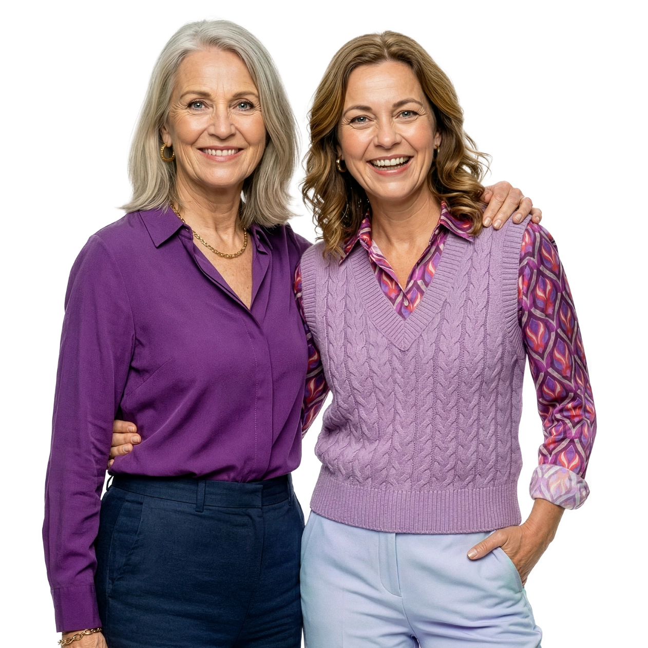 Zwei ältere Frauen, die lächeln