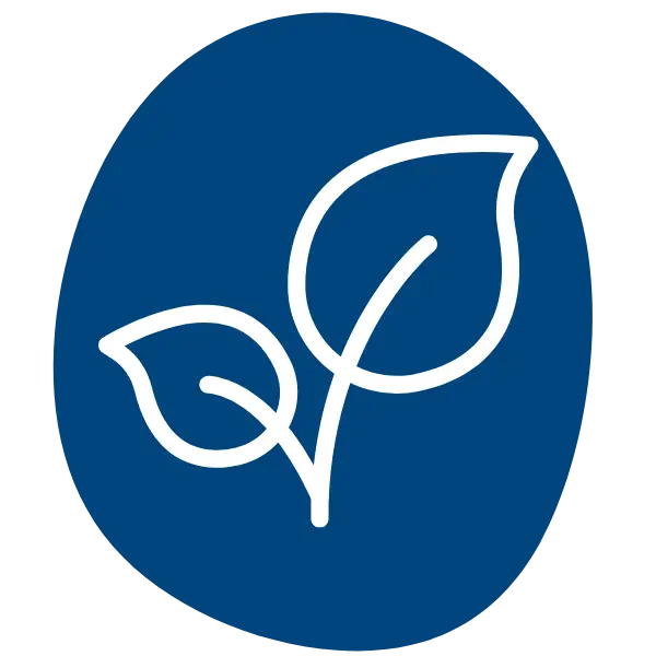 Icon einer Pflanze auf blauem Hintergrund