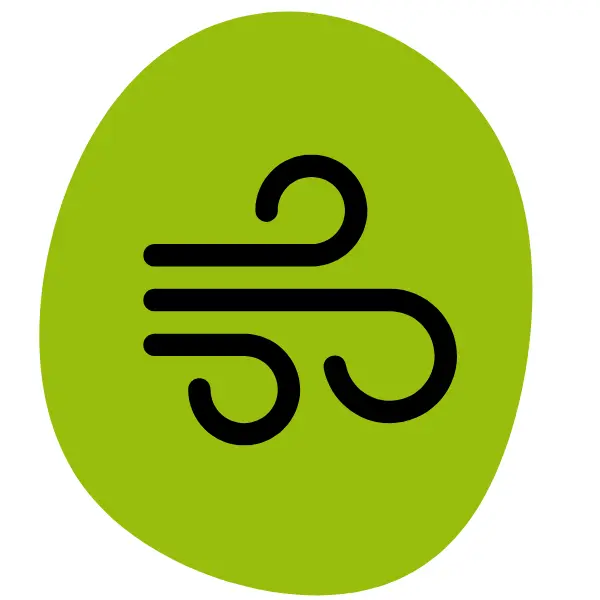 Icon Wind auf grünem Hintergrund