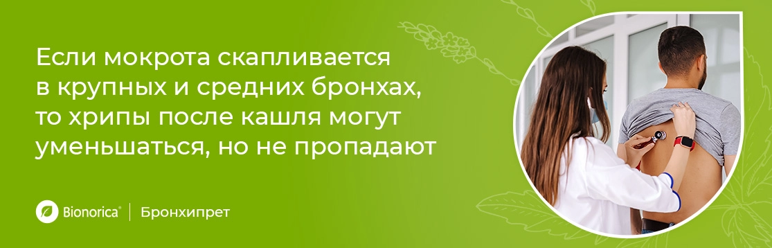 как влияет мокрота на хрипы