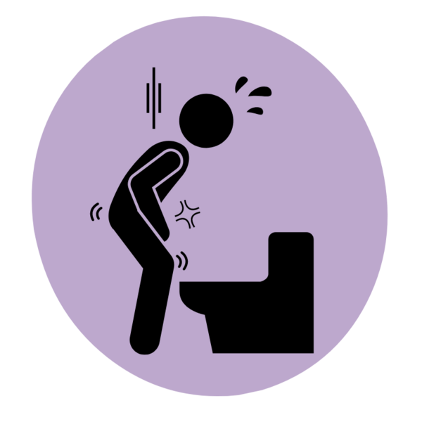 Dificultăți și urinare frecventă cu cantități mici de urină.