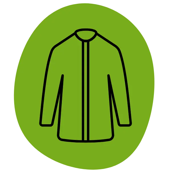 Grafik von Hemd auf grünem Hintergrund