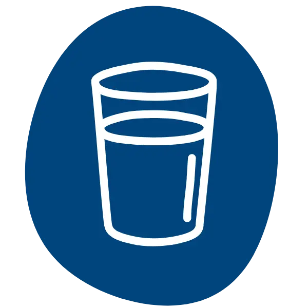 Grafik von einem Glas auf blauem Hintergrund