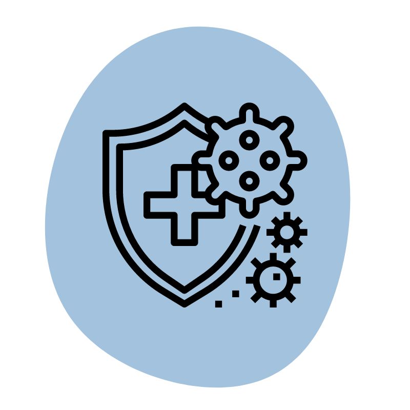 Icon Schild mit Viren