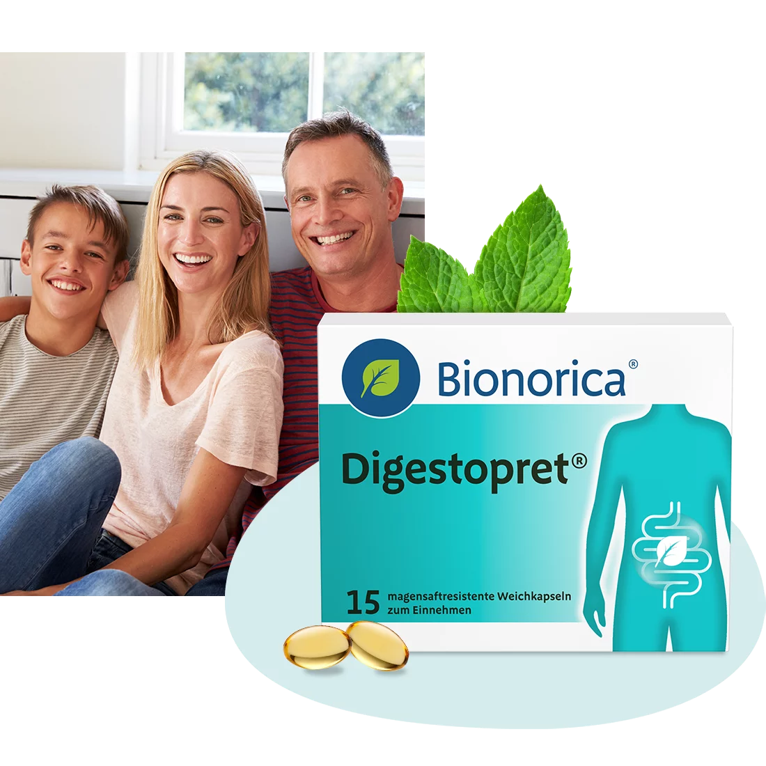 Familie und Digestopret Packung