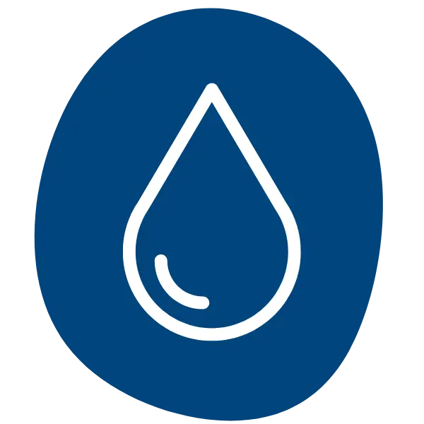 Grafik eines Tropfen auf blauem Hintergrund