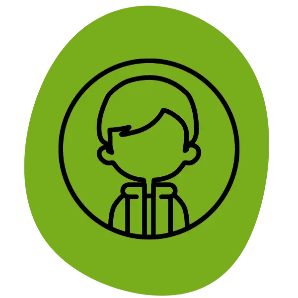 Icon Kind auf grünem Hintergrund