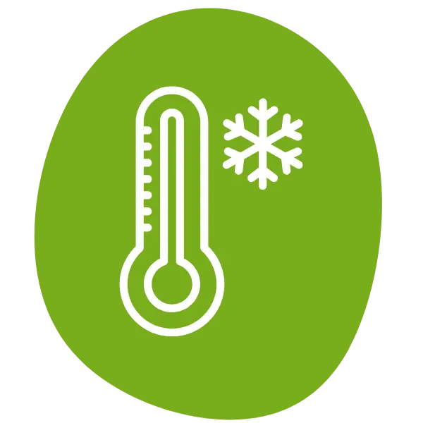 Grafik Thermometer auf grünem Hintergrund