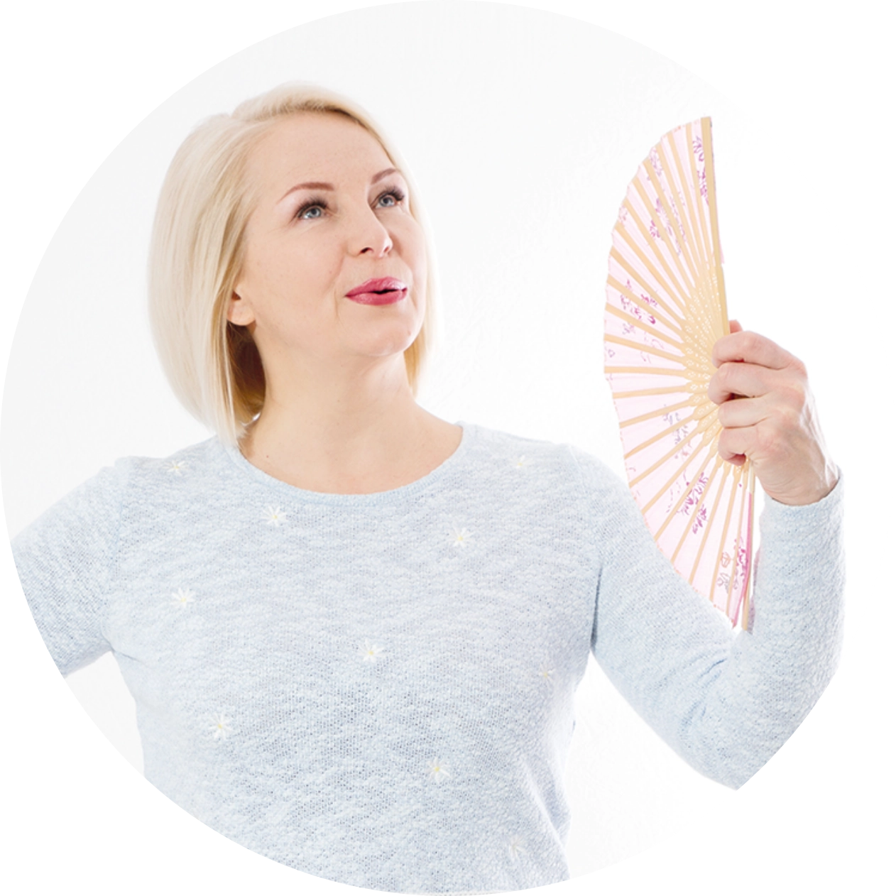 Frau mit Fächer in Kreis