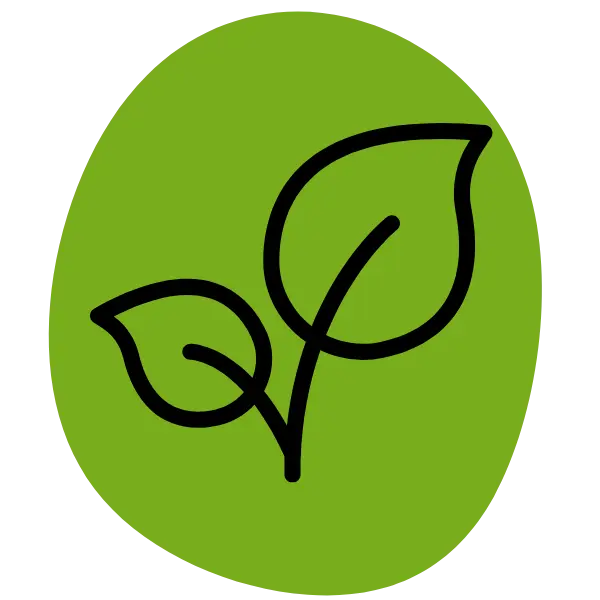Icon einer Pflanze auf grünem Hintergrund