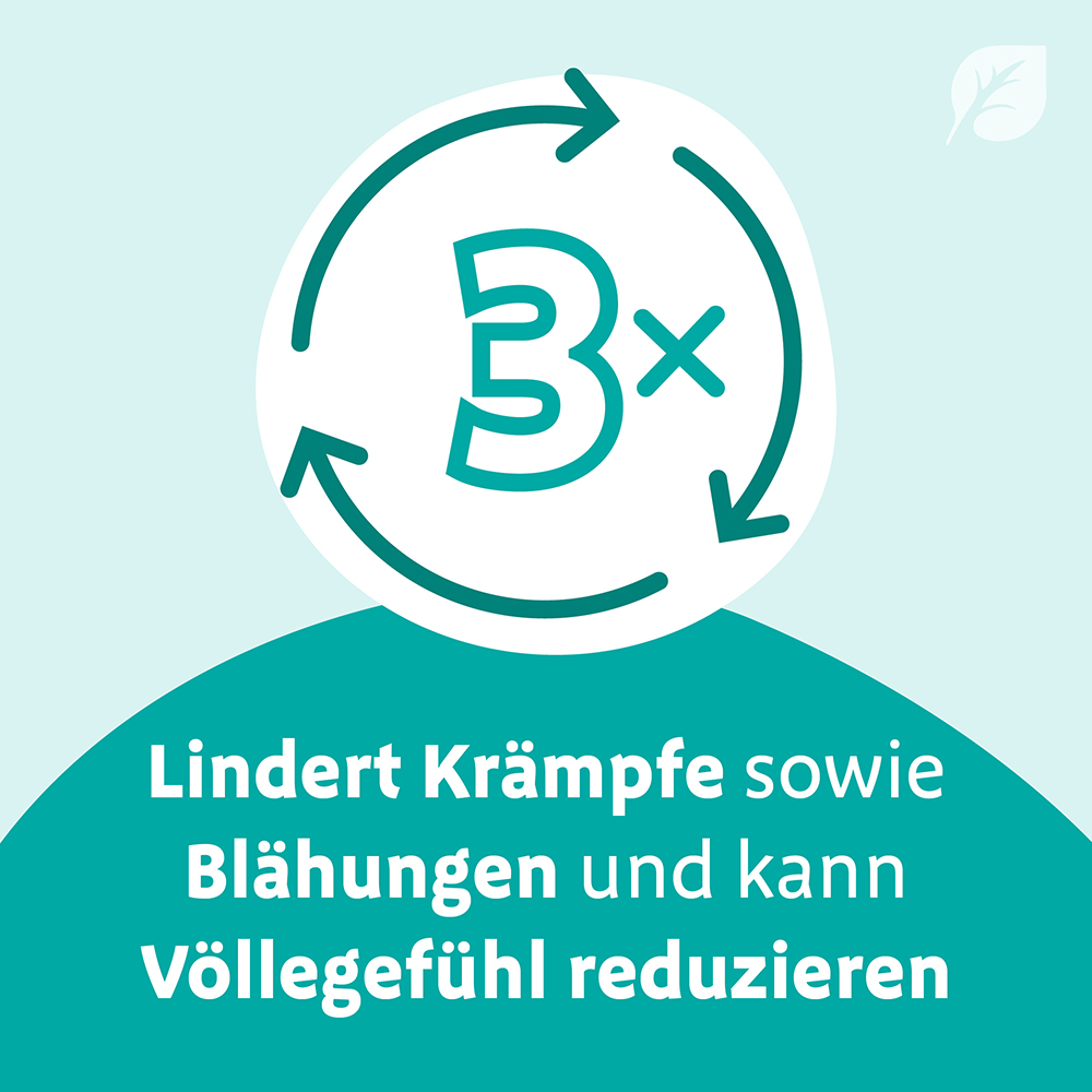 Digestopret® Wirkmechanismus: Es lindert Krämpfe sowie Blähungen und kann Völlegefühl reduzieren. 