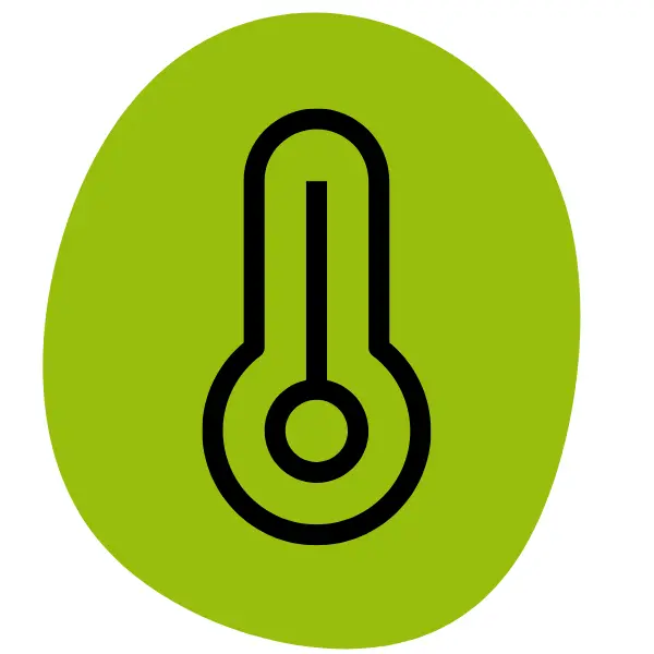 Icon Thermometer auf grünem Hintergrund