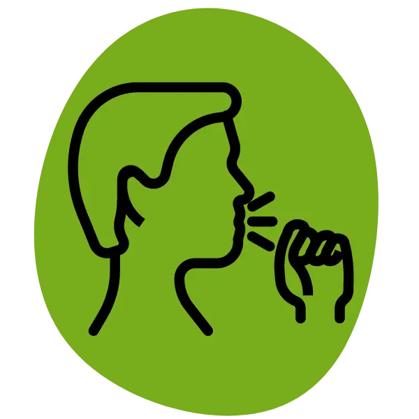 Icon hustender Person auf grünem Hintergrund