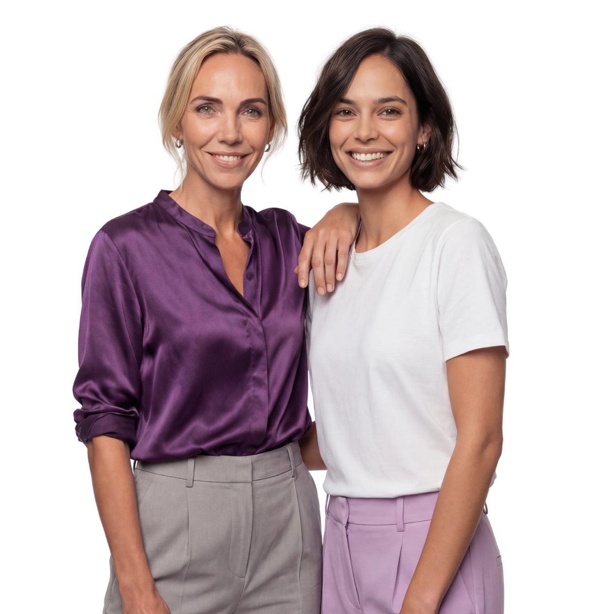 Zwei Frauen, die lächeln