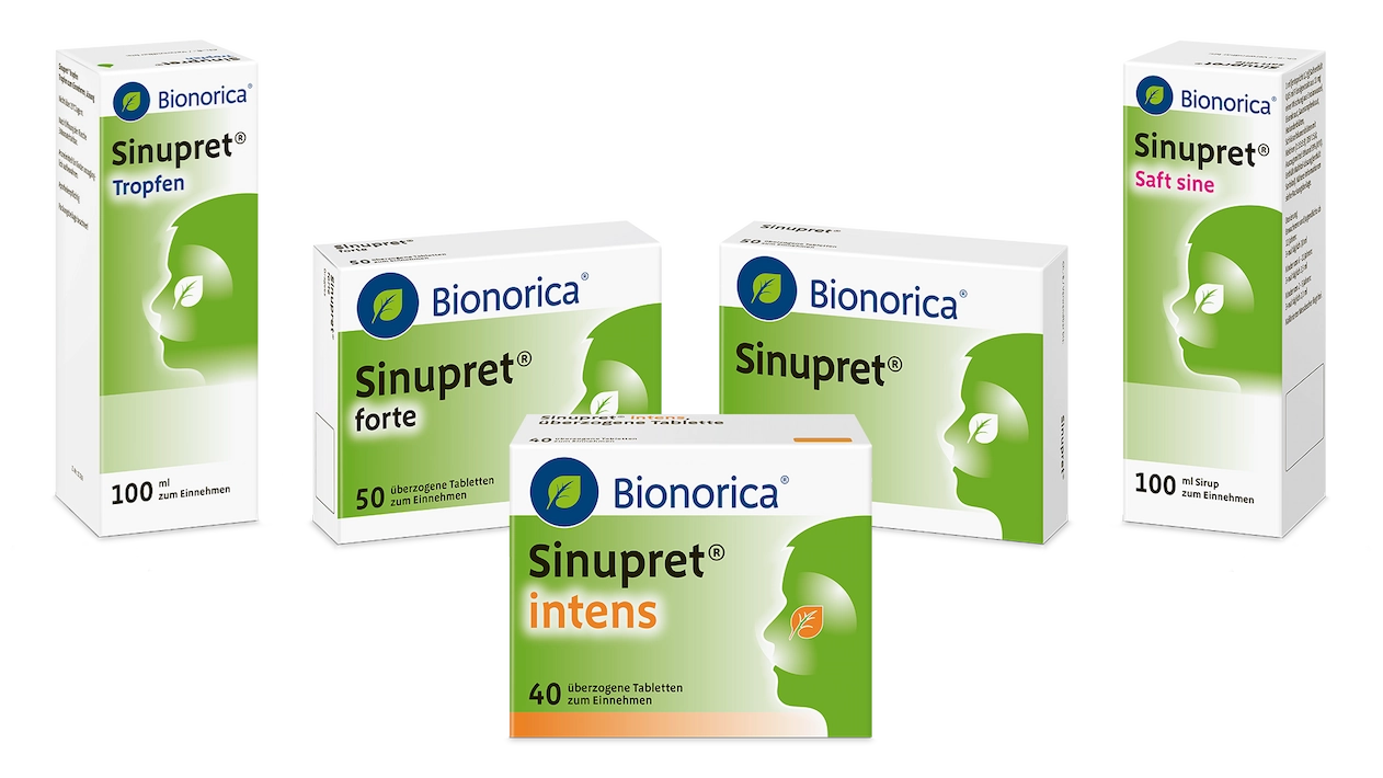 Packshot Sinupret Produktpalette
